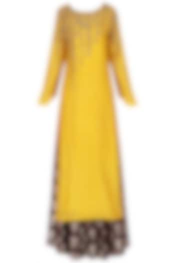 Yellow Embroidered Kurta With Skirt Set available only at Pernia's Pop Up Shop.