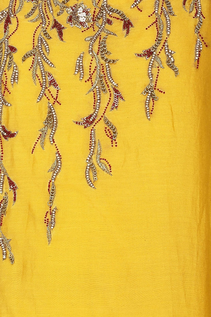 Yellow Embroidered Kurta With Skirt Set available only at Pernia's Pop Up Shop.