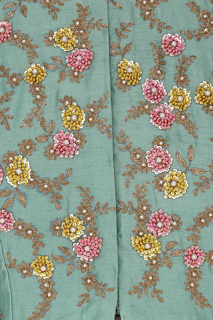 Mint Green Embroidered Anarkali Set available only at Pernia's Pop Up Shop.