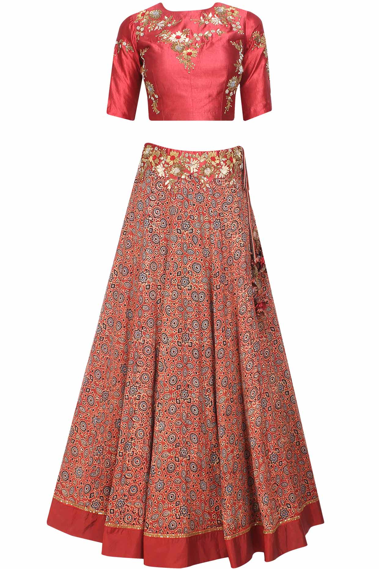 embroidered blouse and skirt set