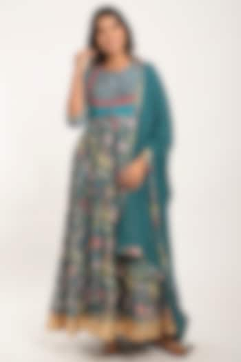 Steel Printed Anarkali Set by Jaipuri banno