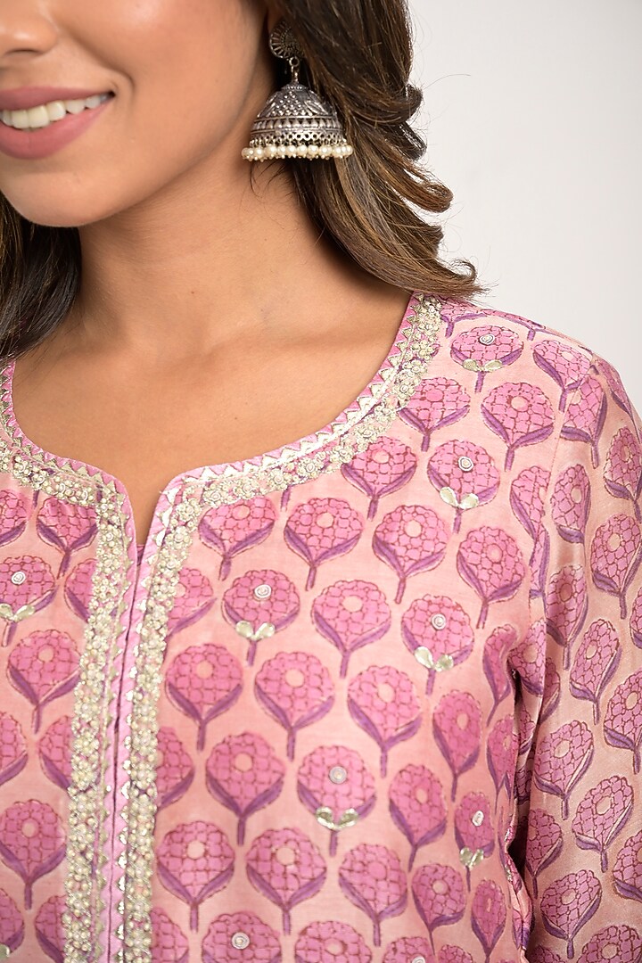 Lavender Printed Kurta Set by Jaipuri banno at Pernia's Pop Up Shop