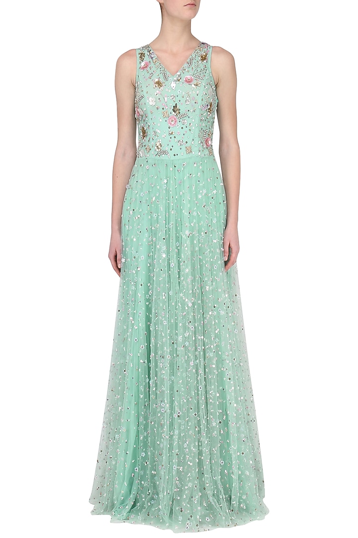 Marine Blue Embroidered Gown available only at Pernia's Pop Up Shop.