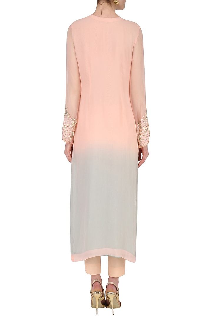 Pink And Blue Double Shaded Kurta Set available only at Pernia's Pop Up Shop.