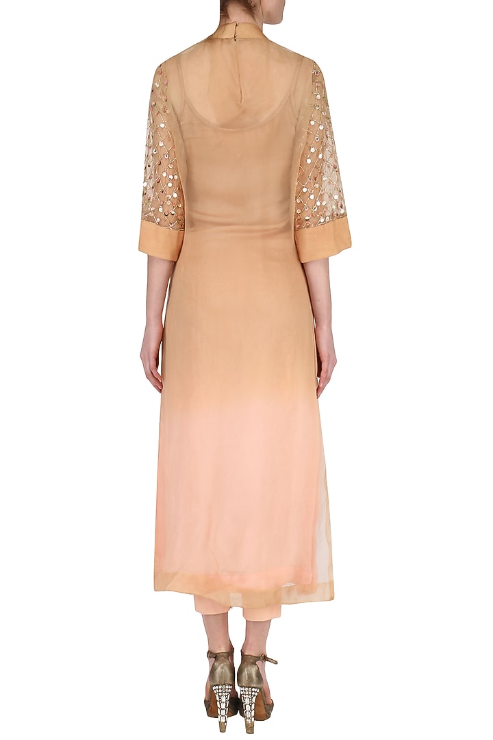 Beige and Pink Double Shaded Kurta Set available only at Pernia's Pop Up Shop.