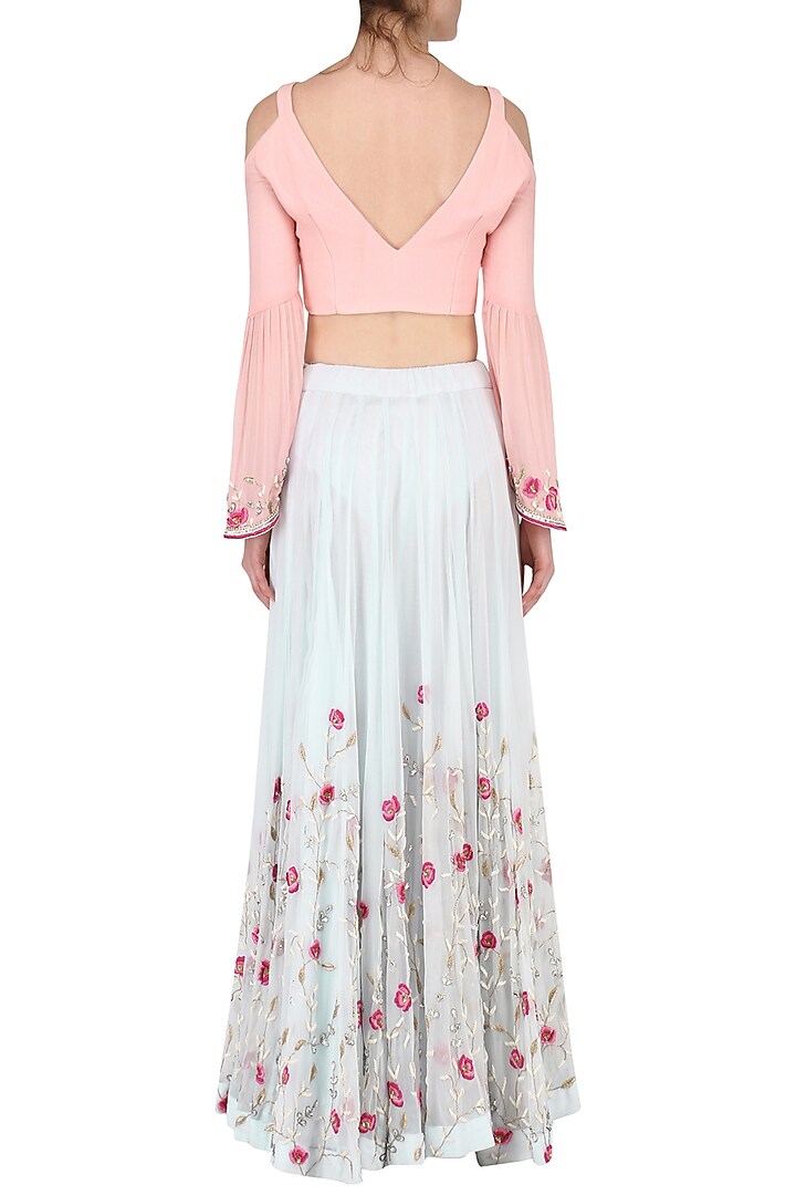 Light blue Embroidered Lehenga Set available only at Pernia's Pop Up Shop.