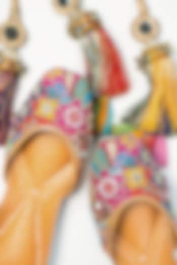Multi-Colored Upcycled Patchwork Sequins Embellished Handcrafted Juttis by Juliet Rose at Pernia's Pop Up Shop