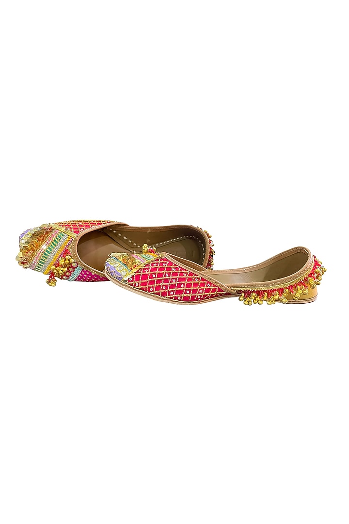 Multi-Colored Upcycled Patchwork Sequins Embellished Handcrafted Juttis by Juliet Rose at Pernia's Pop Up Shop