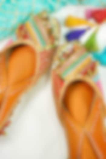 Multi-Colored Upcycled Patchwork Sequins Embellished Handcrafted Juttis by Juliet Rose at Pernia's Pop Up Shop