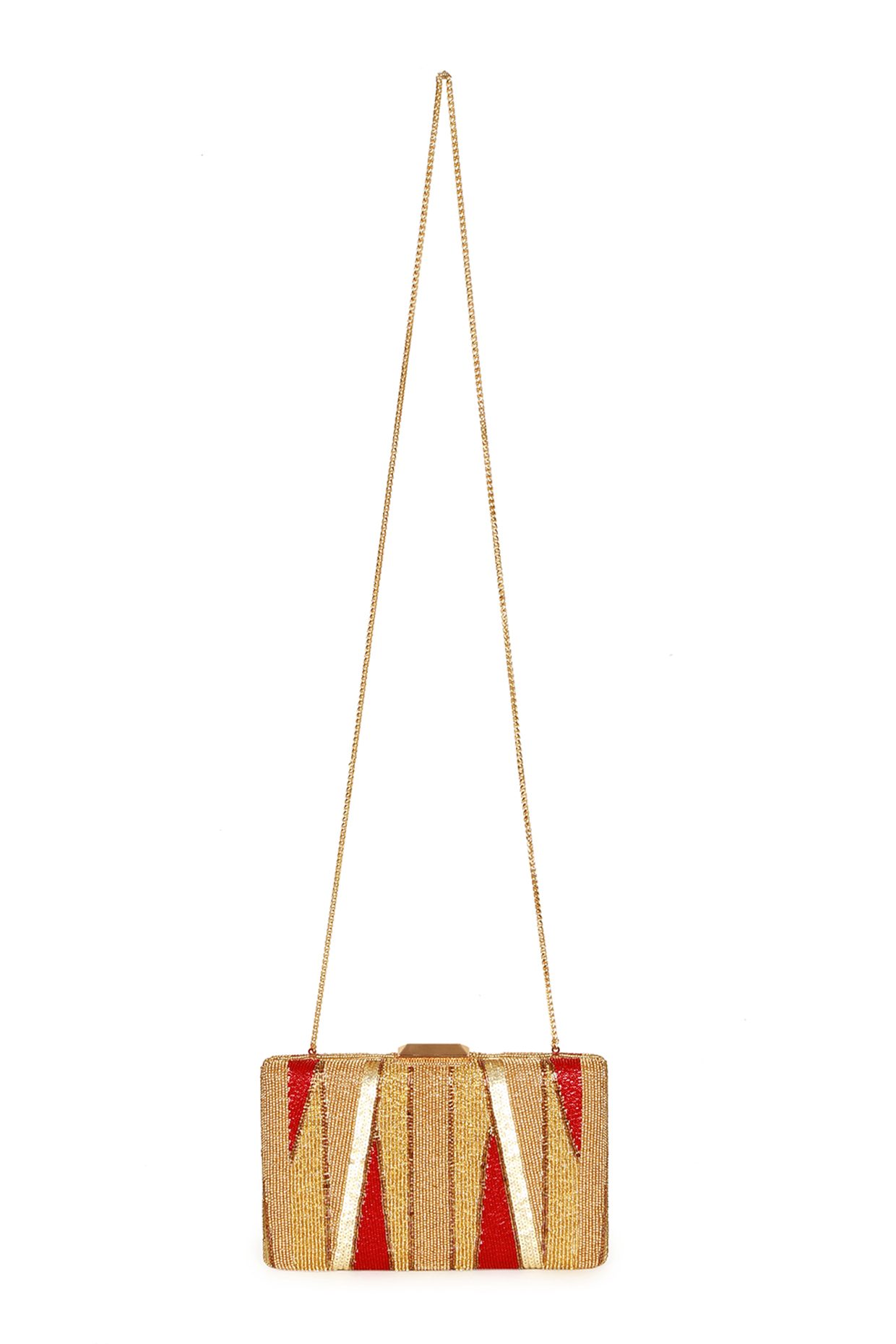 Multi-Colored Polyester Embroidered Box Clutch by Jasbir Gill at Pernia's Pop Up Shop