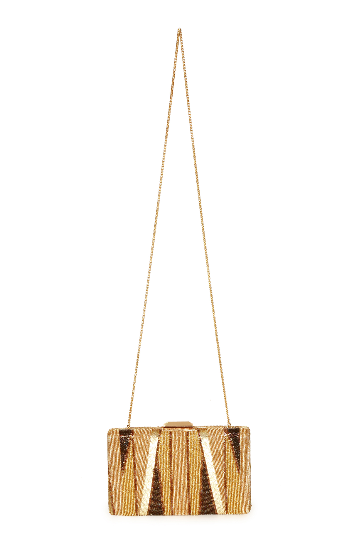 Multi-Colored Polyester Embroidered Box Clutch by Jasbir Gill at Pernia's Pop Up Shop