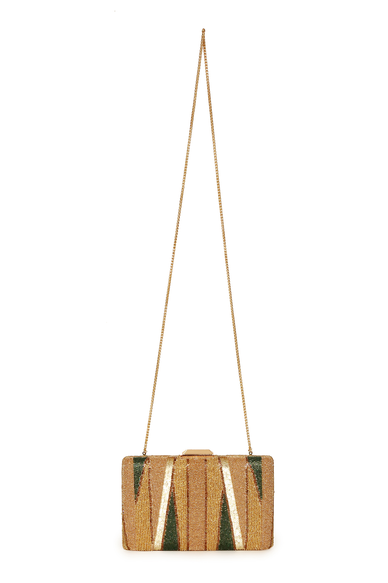 Multi-Colored Polyester Embroidered Box Clutch by Jasbir Gill at Pernia's Pop Up Shop