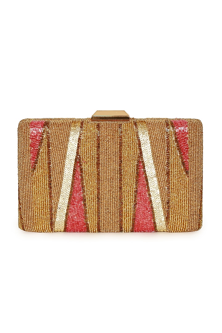 Multi-Colored Polyester Embroidered Box Clutch by Jasbir Gill at Pernia's Pop Up Shop