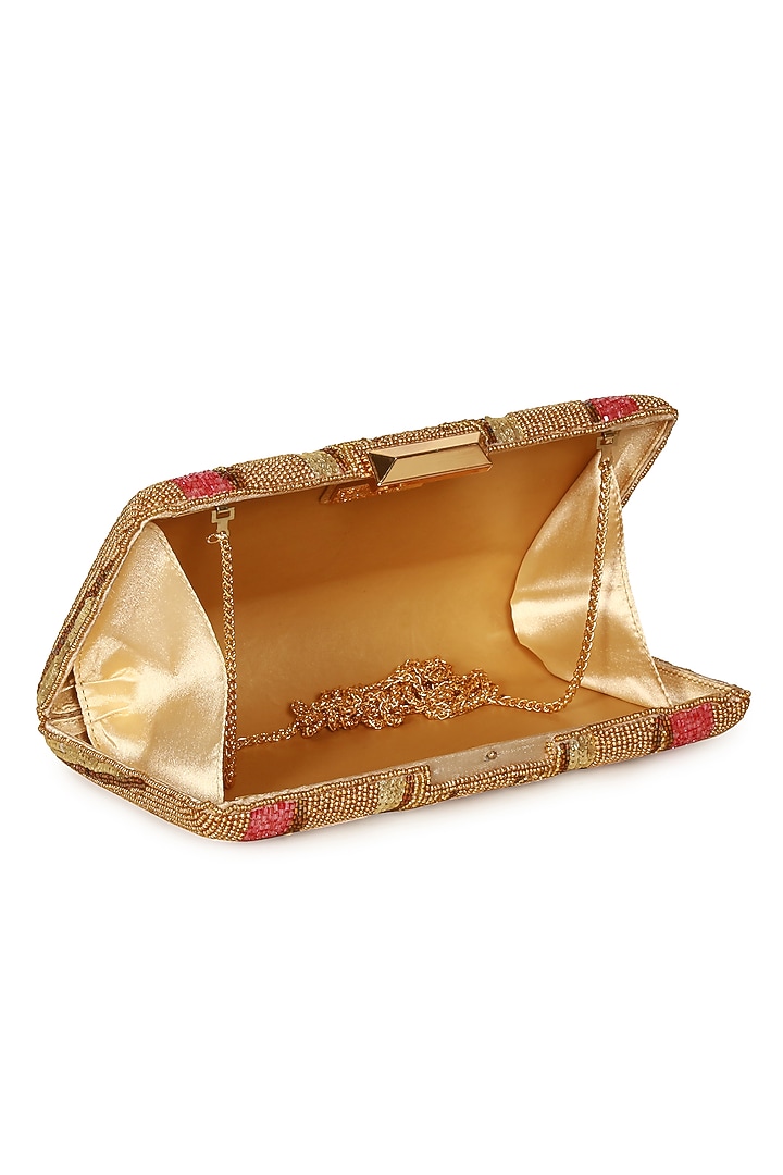 Multi-Colored Polyester Embroidered Box Clutch by Jasbir Gill at Pernia's Pop Up Shop