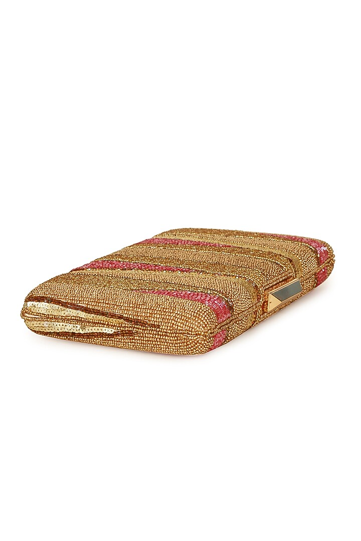 Multi-Colored Polyester Embroidered Box Clutch by Jasbir Gill at Pernia's Pop Up Shop