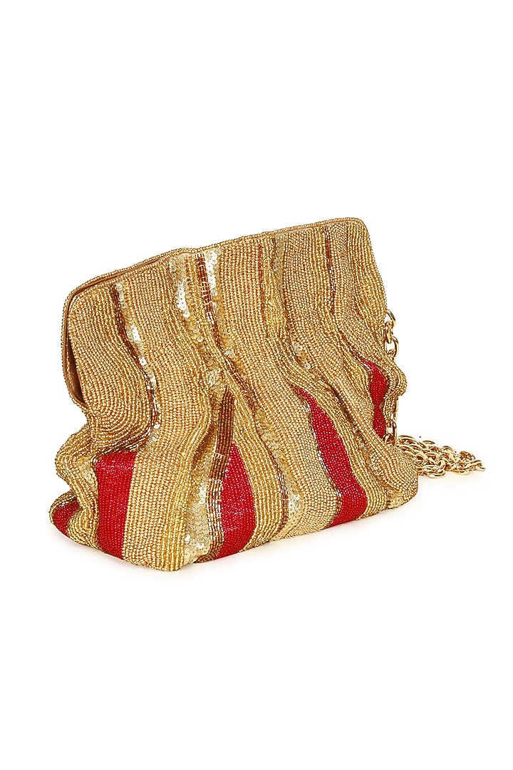 Multi-Colored Polyester Embroidered Square Potli by Jasbir Gill at Pernia's Pop Up Shop
