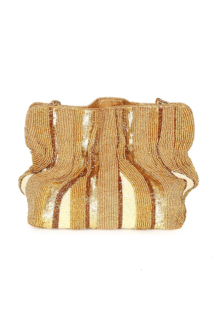 Multi-Colored Polyester Embroidered Square Potli by Jasbir Gill at Pernia's Pop Up Shop