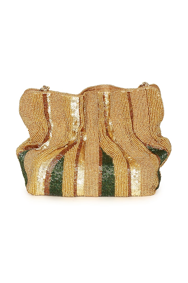 Multi-Colored Polyester Embroidered Square Potli by Jasbir Gill at Pernia's Pop Up Shop
