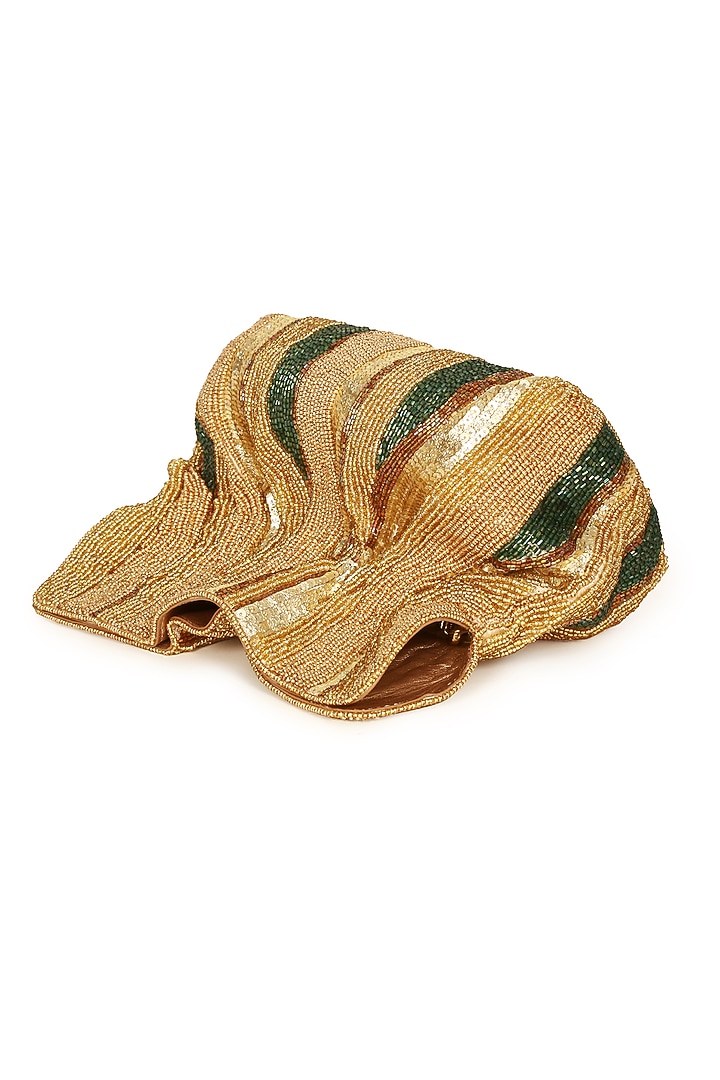 Multi-Colored Polyester Embroidered Square Potli by Jasbir Gill at Pernia's Pop Up Shop