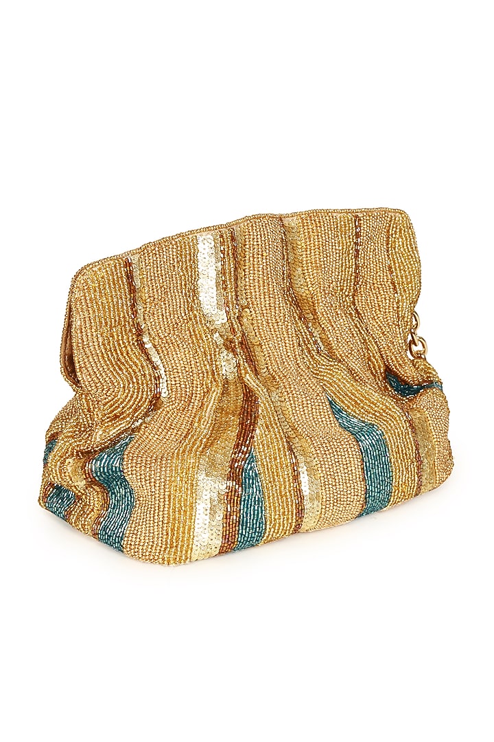 Multi-Colored Polyester Embroidered Square Potli by Jasbir Gill at Pernia's Pop Up Shop