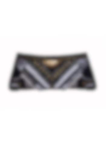 Multi-Colored Polyester Embellished Clutch by Jasbir Gill