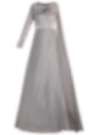 Grey Embroidered Draped Gown by Jyoti Sachdev Iyer