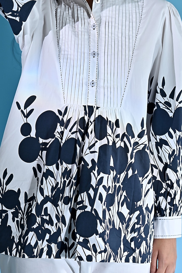White Cotton Printed Co-Ord Set by Jyoti Sachdev Iyer at Pernia's Pop Up Shop