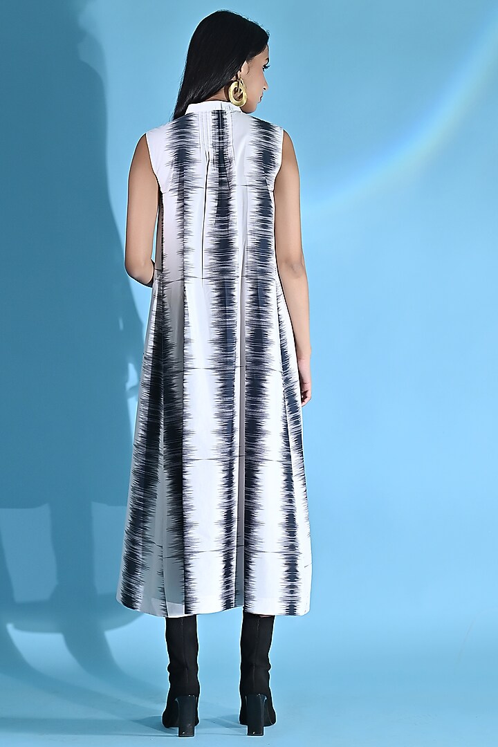 White Cotton Printed Summer Dress by Jyoti Sachdev Iyer at Pernia's Pop Up Shop