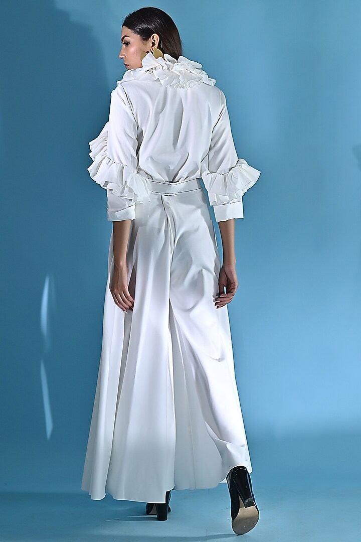 White Cotton Pant Set by Jyoti Sachdev Iyer at Pernia's Pop Up Shop