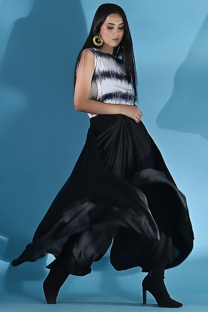 Black Cupro Pant Set by Jyoti Sachdev Iyer at Pernia's Pop Up Shop