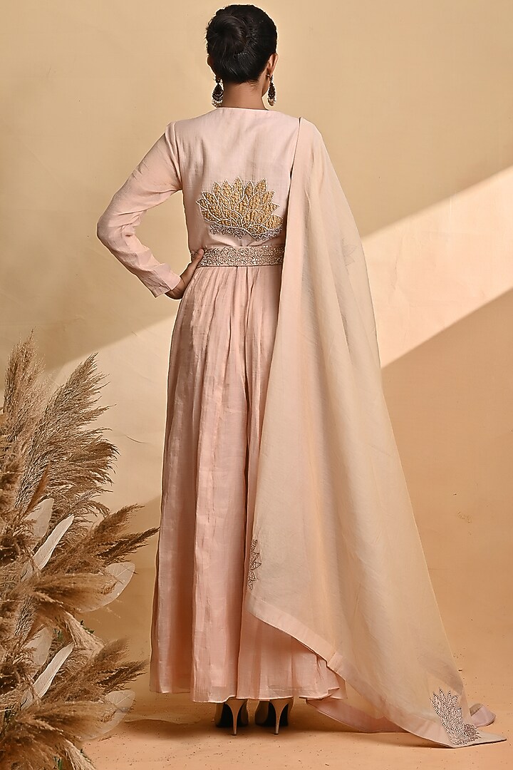 Blush Embroidered Wedding Anarkali Set by Jyoti Sachdev Iyer at Pernia's Pop Up Shop