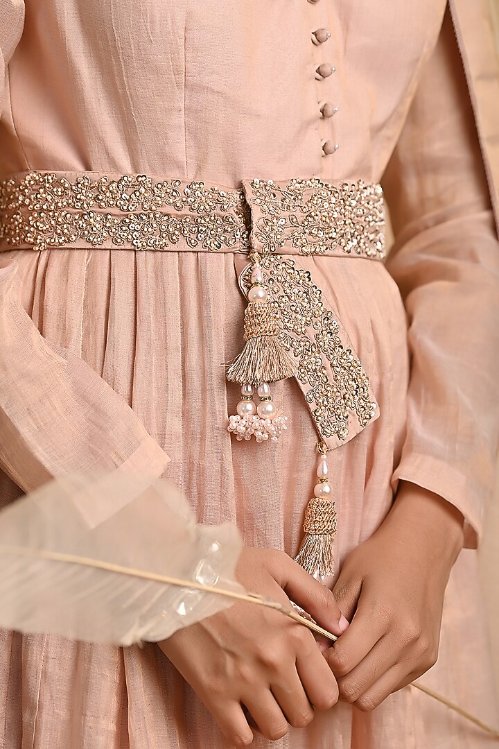 Blush Embroidered Wedding Anarkali Set by Jyoti Sachdev Iyer at Pernia's Pop Up Shop