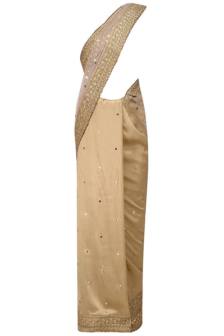 Gold Embroidered Saree by Jyoti Sachdev Iyer