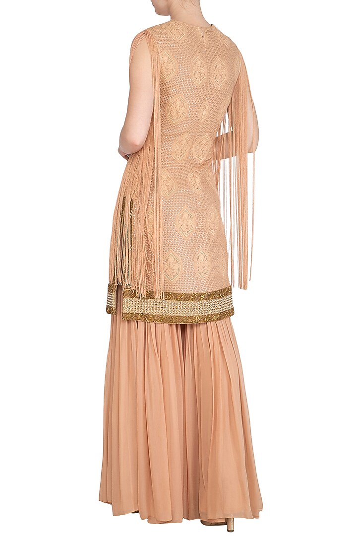 Blush Pink Lucknowi Gharara Set by Jyoti Sachdev Iyer at Pernia's Pop Up Shop