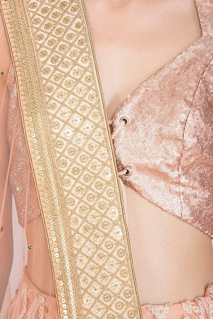 Pink Embellished Geometric Bridal Lehenga Set by Jyoti Sachdev Iyer at Pernia's Pop Up Shop
