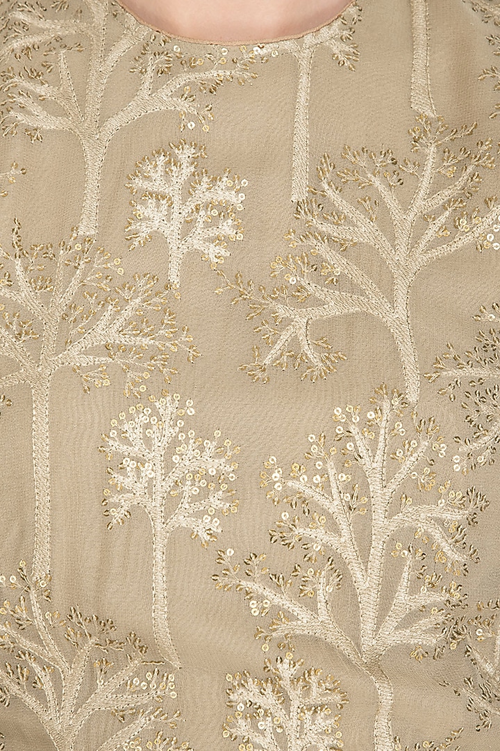 Beige Lucknowi Gharara Set by Jyoti Sachdev Iyer at Pernia's Pop Up Shop