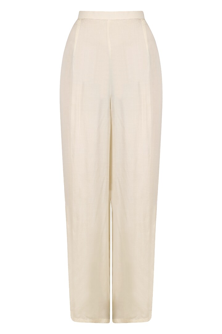 Ivory pearl and thread work straight kurta set available only at Pernia's Pop Up Shop.