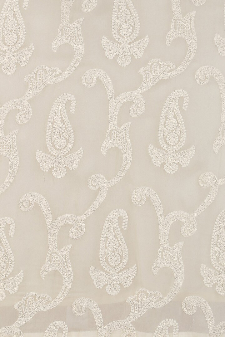 Ivory pearl and thread work straight kurta set available only at Pernia's Pop Up Shop.