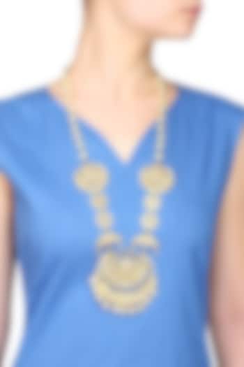Kundan studded chandbali pearl string necklace by Just Shraddha