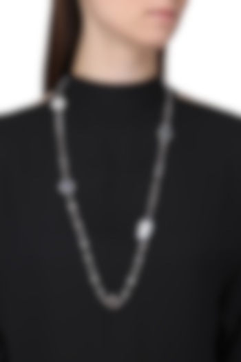 Gold finish zircons and pearls necklace available only at Pernia's Pop Up Shop.