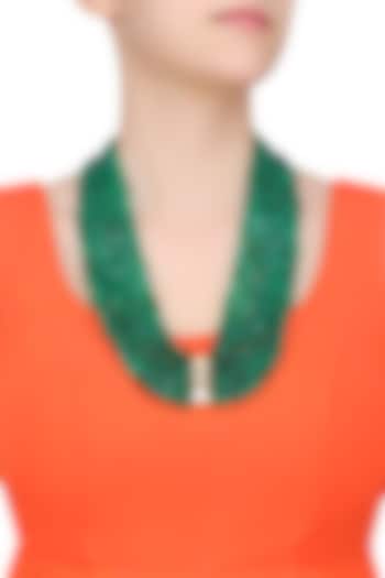 Emerald Stones Multi String Statement Necklace by Just Shraddha
