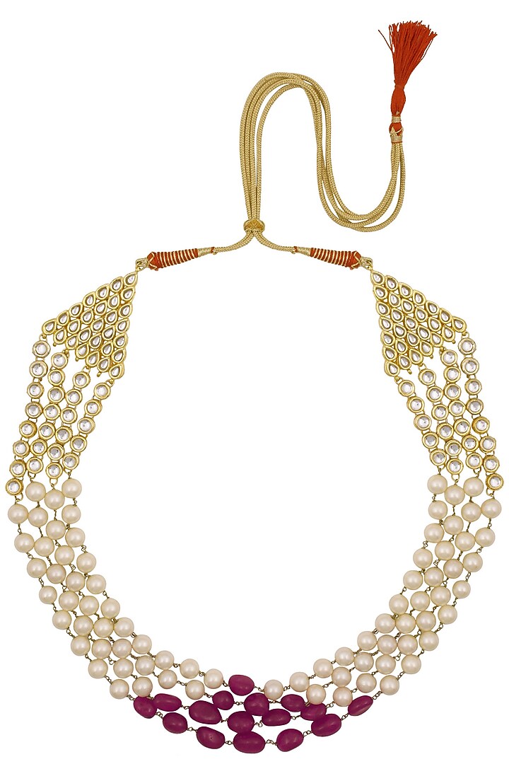 Just Shraddha presents Three tier beaded long necklace available only at Pernia's Pop Up Shop.