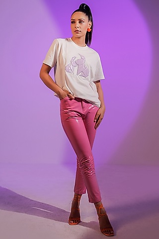 White Cotton Jersey T-Shirt by Jubinav Chadha