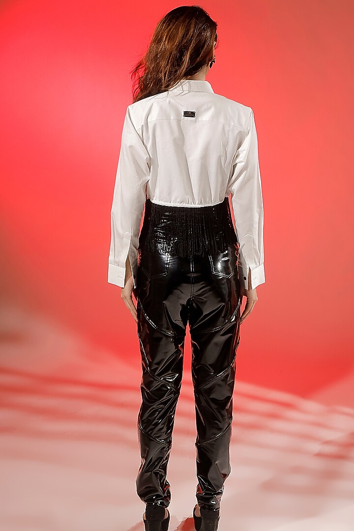 White Cotton Striped Shirt by Jubinav Chadha at Pernia's Pop Up Shop