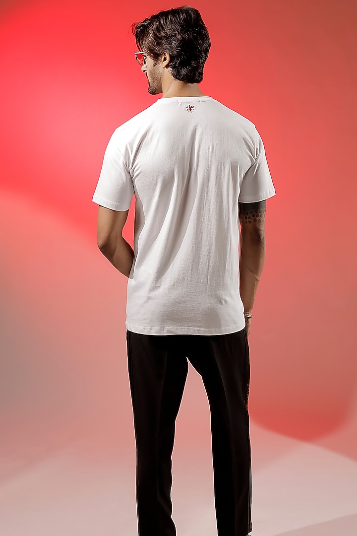White Cotton Jersey T-Shirt by Jubinav Chadha Men at Pernia's Pop Up Shop