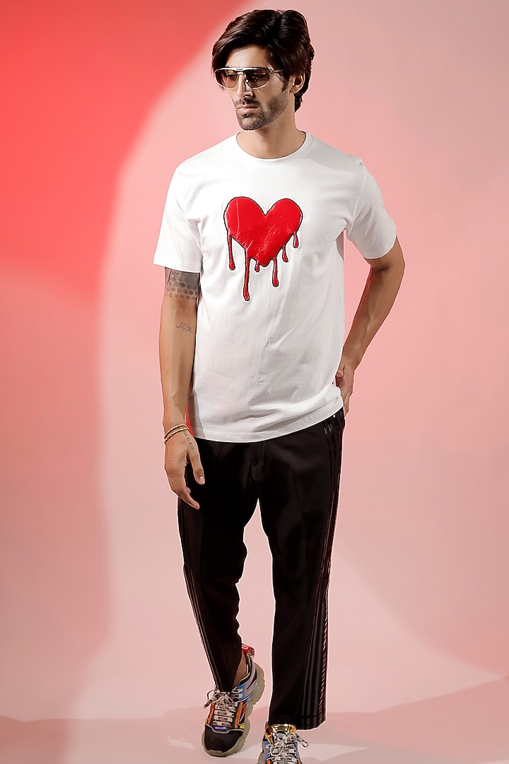 White Cotton Jersey T-Shirt by Jubinav Chadha Men at Pernia's Pop Up Shop