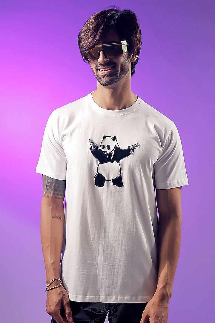 White Cotton Jersey T-Shirt by Jubinav Chadha Men at Pernia's Pop Up Shop
