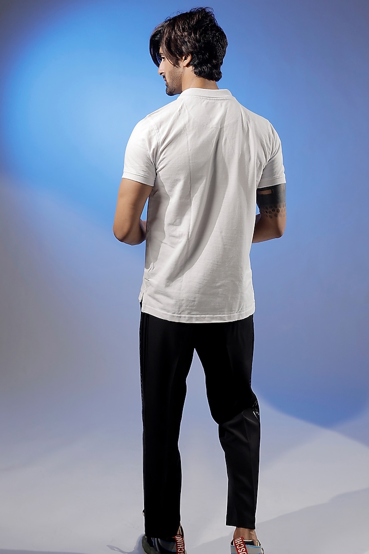 White Cotton Jersey T-shirt by Jubinav Chadha Men at Pernia's Pop Up Shop