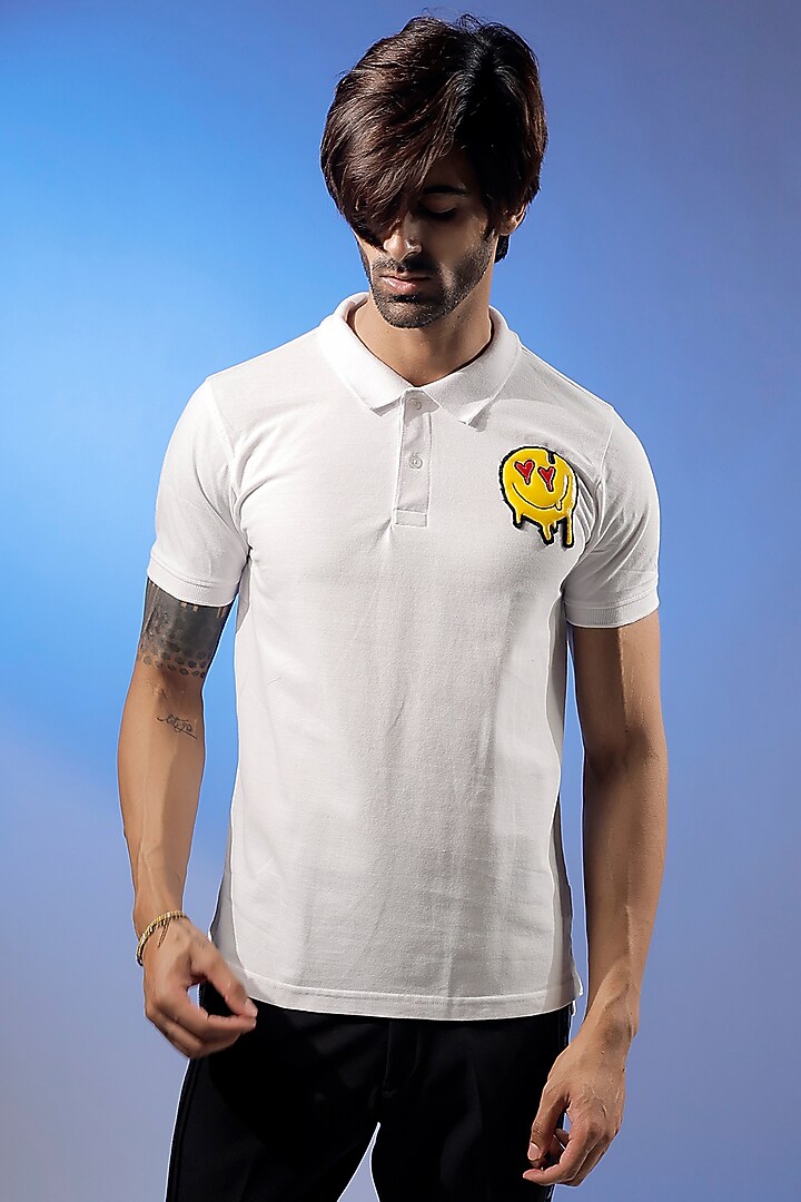 White Cotton Jersey T-shirt by Jubinav Chadha Men at Pernia's Pop Up Shop