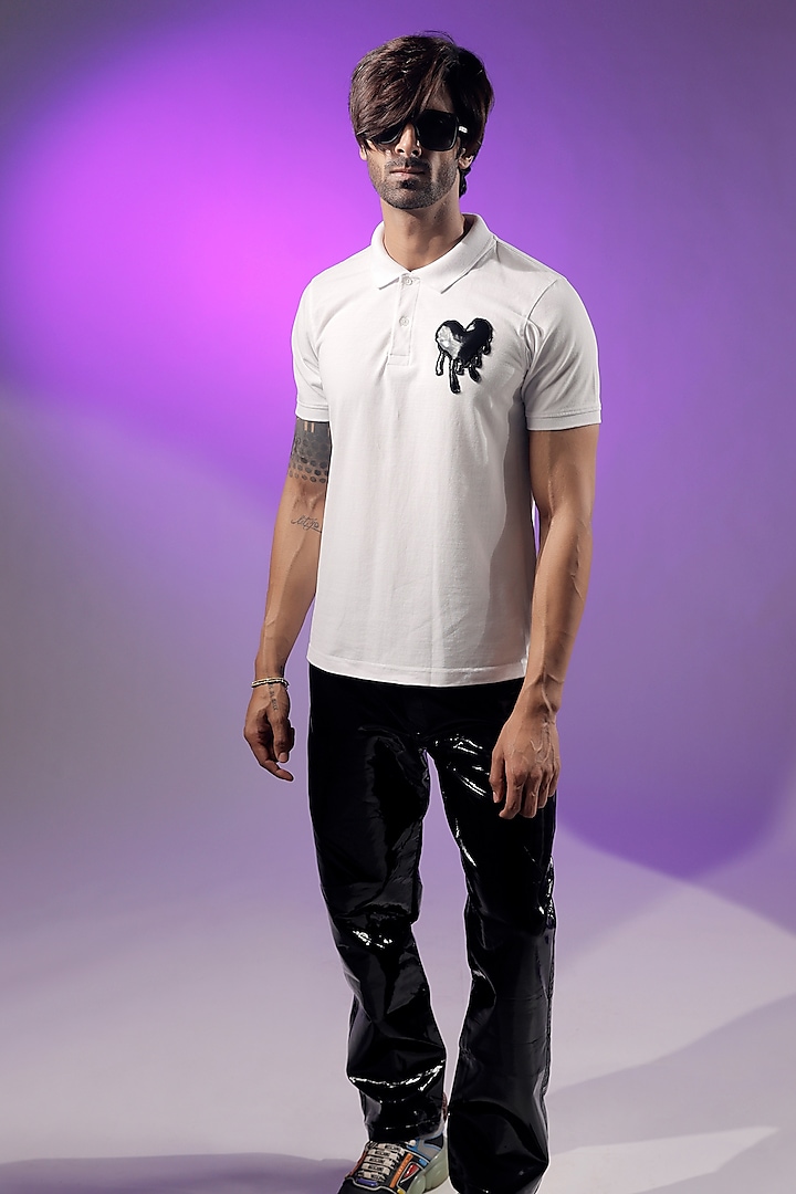 White Cotton Jersey T-shirt by Jubinav Chadha Men